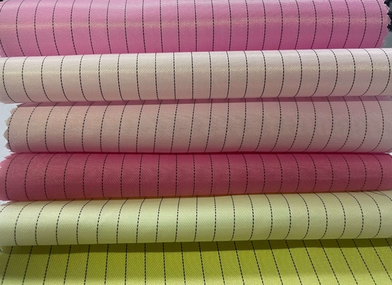 5mm/4mm Grid/Strip ESD Polyester/Cotton Electrically Conductive Fabric With 0.1s Static Decay