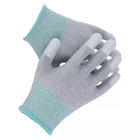 Carbon Fiber Knitted PU Fingertip Coated Antistatic Top Fit ESD Cut Resistant Gloves Electronics Working