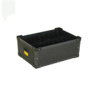 Black ESD PP Folding Corrugated Antistatic Storage Containers Plastic With Lid