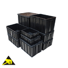 ESD Component Box ESD Safe Storage Bins Small Black Antistatic Case Conductive Plastic Small Anti Static Packaging Tray