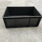 Esd Container Permanent Antistatic Black Esd Plastic Electronic Tote Conductive Carrying Caseesd Storage Box With Lid