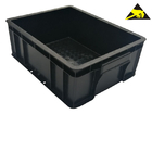 Esd Plastic Box Cleanroom Black Plastic Circulation Safe Box Esd Pcb Trays Esd Stackable Bins For Anti-Static Protection