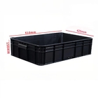 Esd Plastic Box Cleanroom Black Plastic Circulation Safe Box Esd Pcb Trays Esd Stackable Bins For Anti-Static Protection