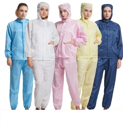 Clean Room Anti Static ESD Smock Gown Custom Waterproof With Long Sleeve
