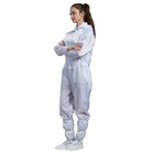 White Stand Collar ESD Anti Static Jumpsuit Clean Room Jumpsuit