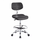 Black ESD Backrest Anti Static Lab Chair Metal Frame With Hard Plastic Seat