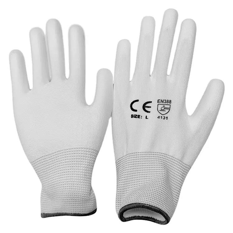 Polyurethane Coated 13 Gauge Polyester Liner Hyflex Antistatic ESD PU Dipped Safety Gloves