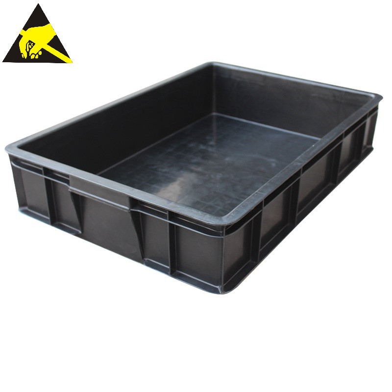 Plastic Antistatic Tray ESD Black Folding Antistatic Carton Container Box Anti Static Boxes For Electronics