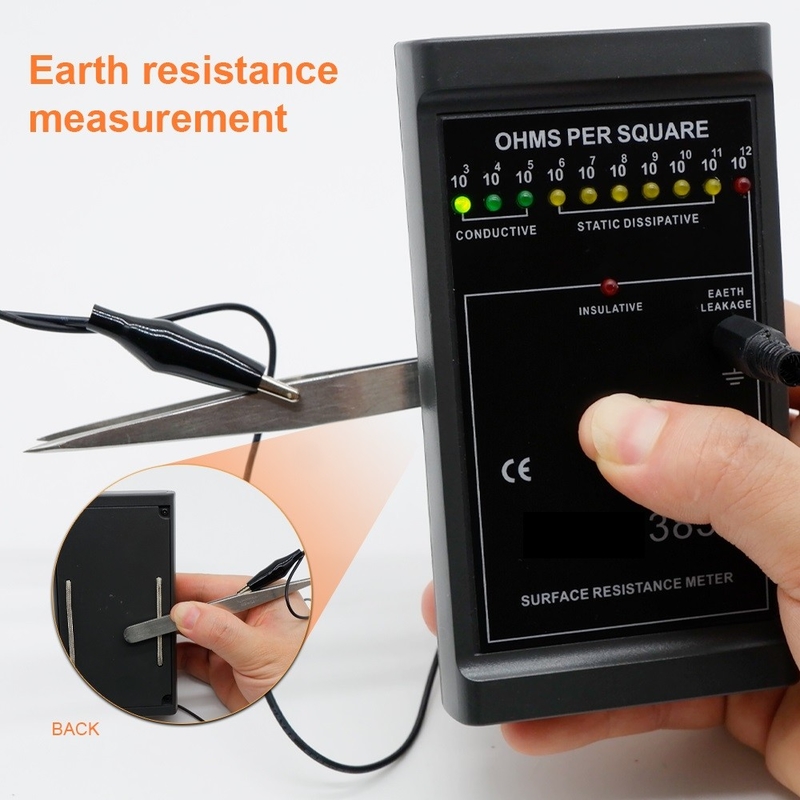 Black Portable ESD Wrist Strap Tester Static Electricity Detection Monitor