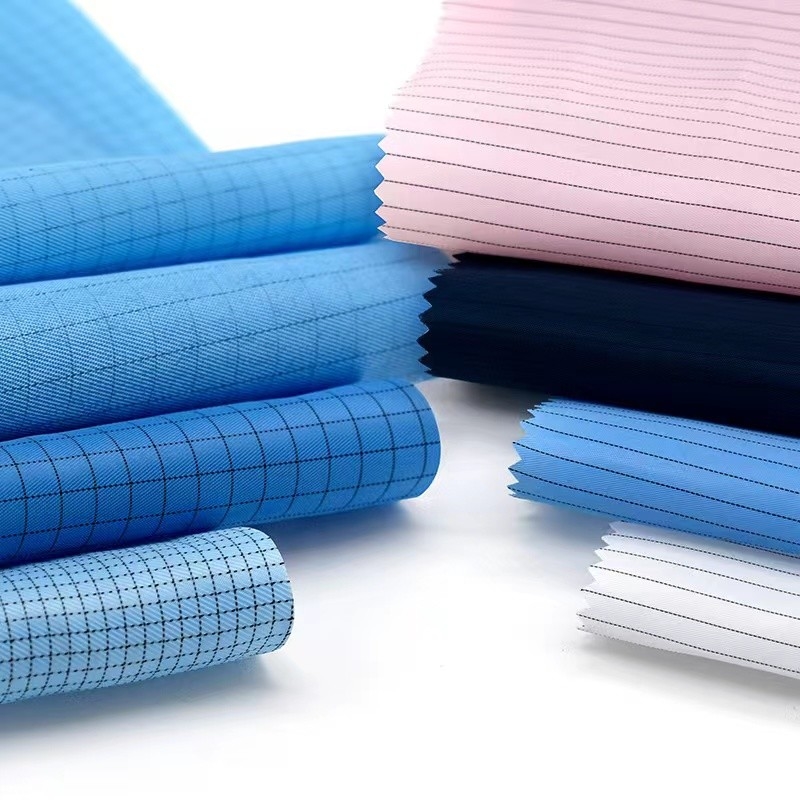 Cleanroom Anti Static ESD Fabrics Polyester Shrink Resistant Fabric