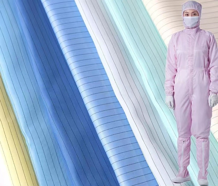 Polyester Anti Static ESD Fabrics Electronic Factory Clean Room Fabrics