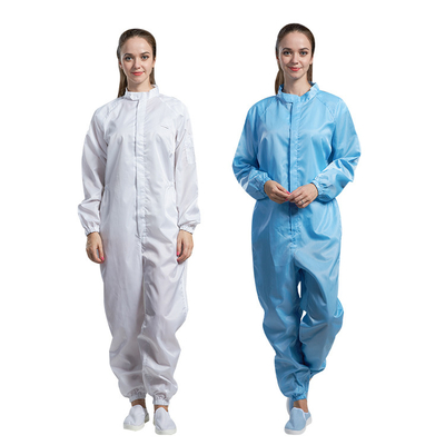 Hooded Clean Room Anti Static Garments Polyester Dustfree ESD Workwear